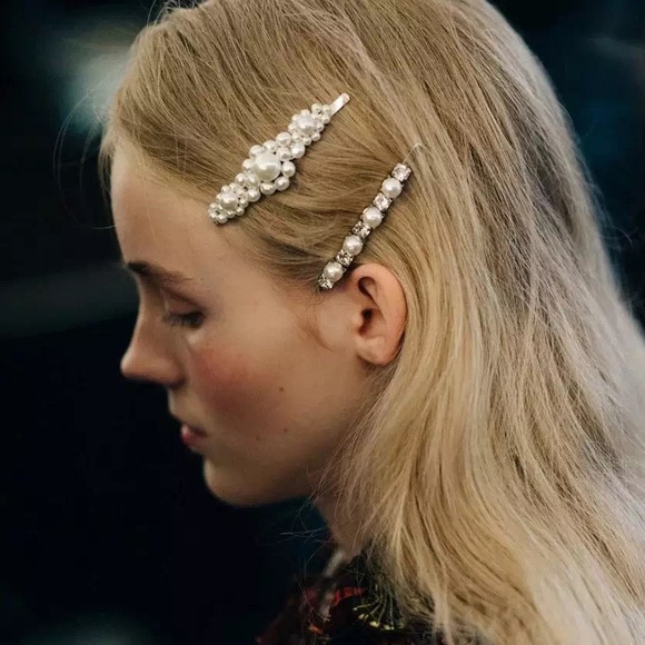 One piece Retro Pearl Hair Pins Clips Barrettes - Picture 2 of 8